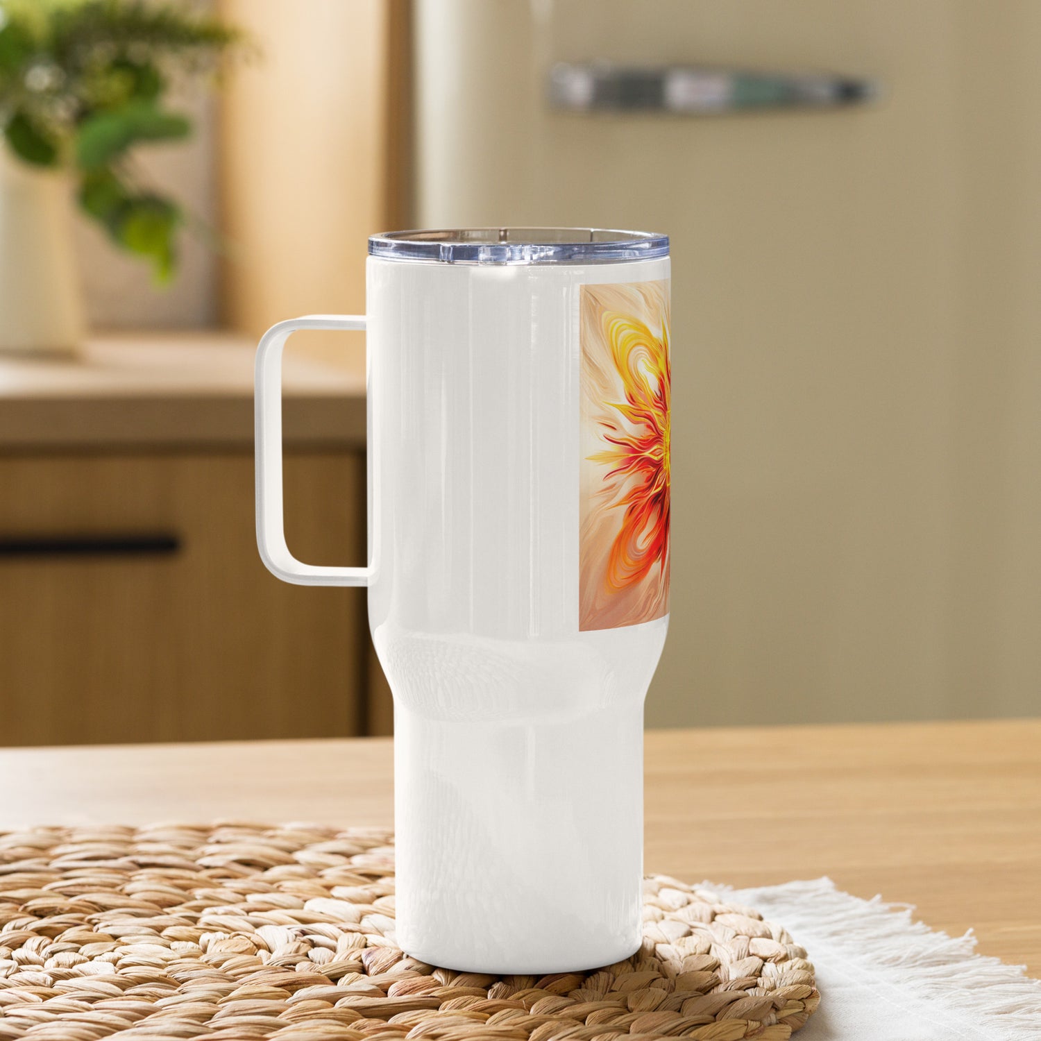 Sun yantra Travel mug with a handle